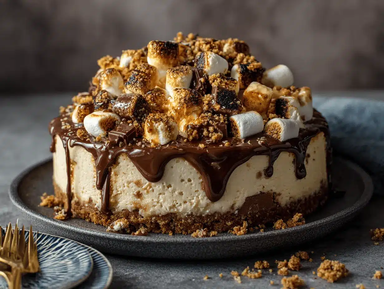 s’mores cheesecake preparation steps
