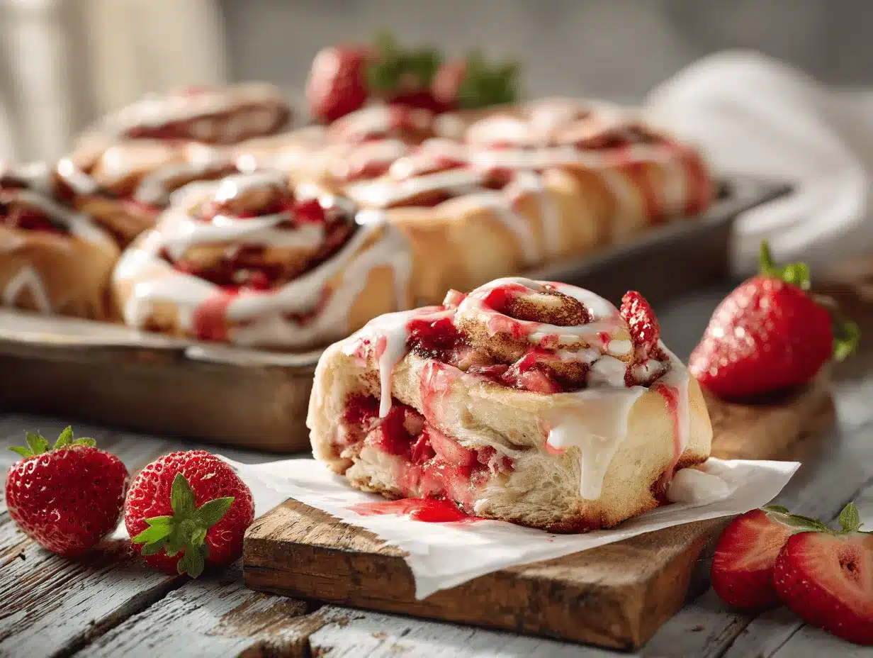 Strawberry Cheesecake Cinnabon Rolls preparation steps